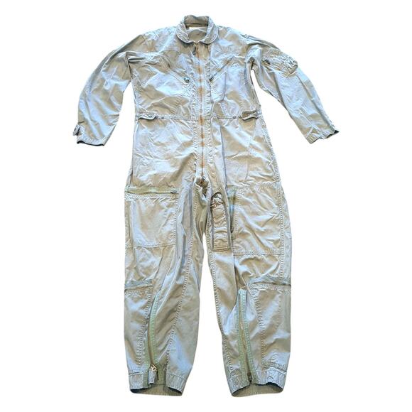 Vintage USAF K-2B Flying Mans Flight Suit Very Light Coveralls Large Regular 60s - Picture 1 of 12